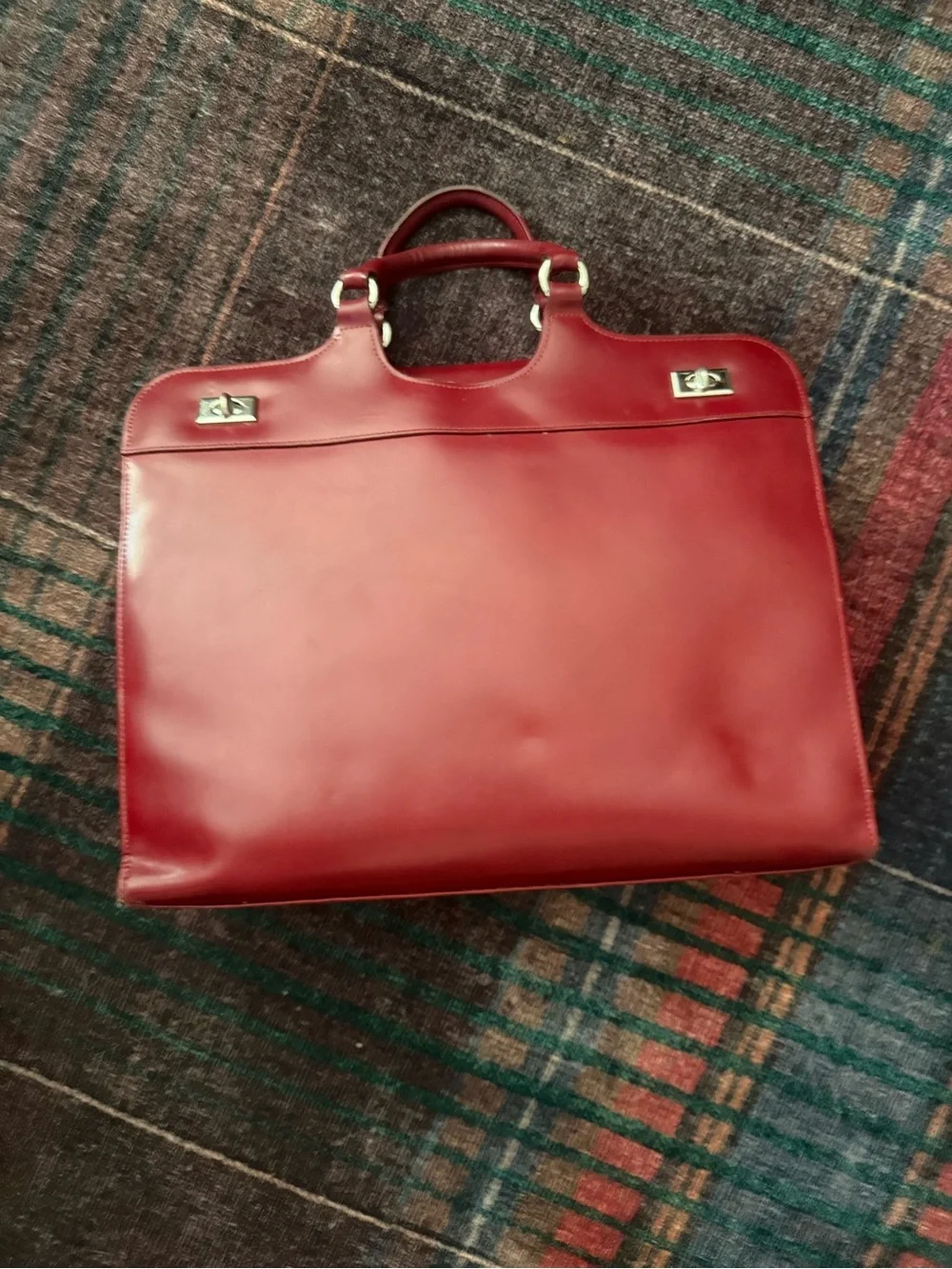 American Vintage Red Leather Laptop Bag